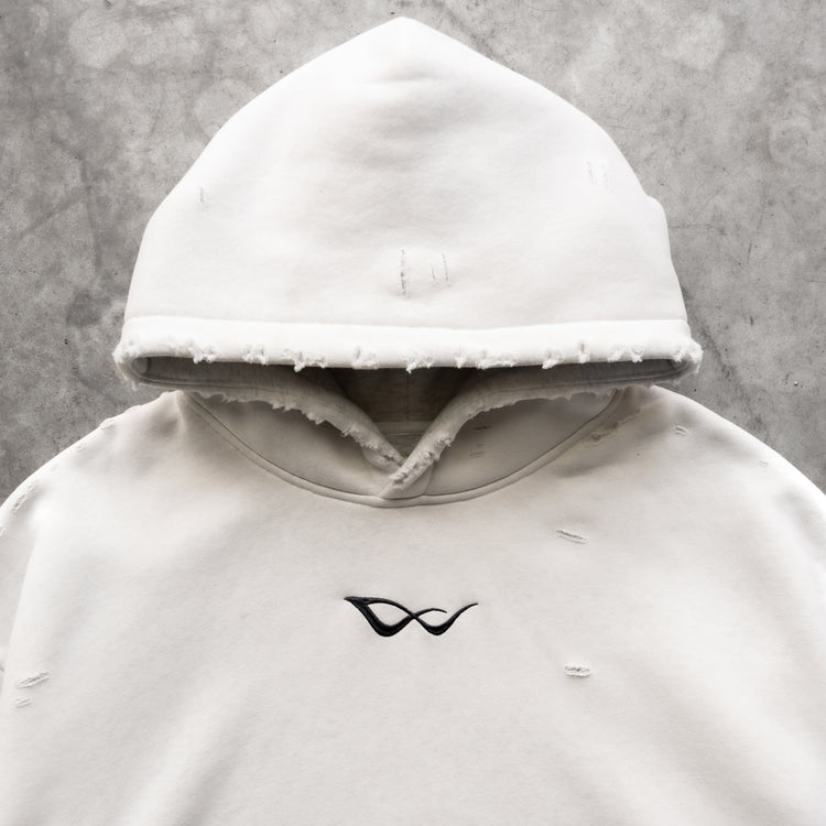 8W ATHLETICS DISTRESSED HOODIE ASH