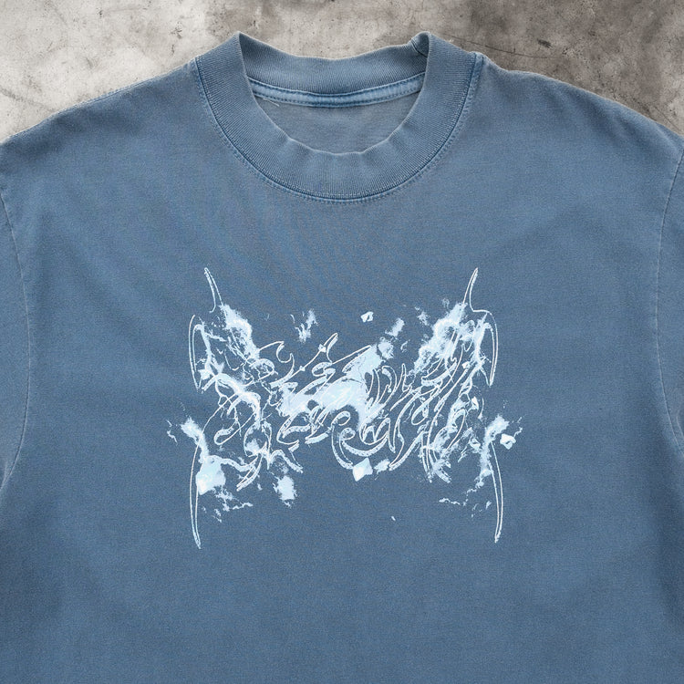 CYBERSPINE TEE WASHED DENIM