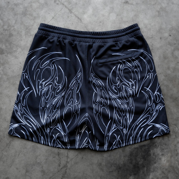TRIBAL MESH SHORTS BLACK