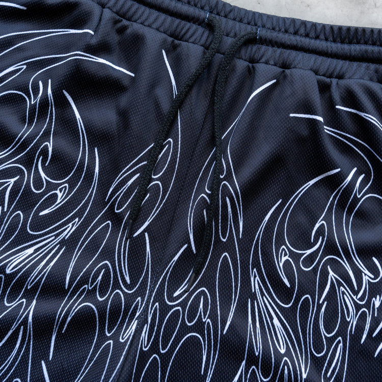 TRIBAL MESH SHORTS BLACK