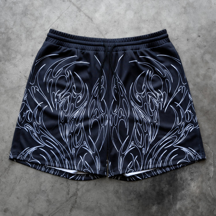 TRIBAL MESH SHORTS BLACK