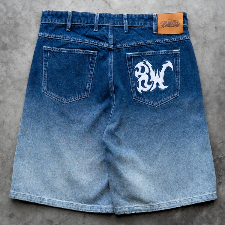 8W FADE BAGGY JORTS BLUE