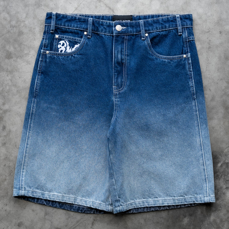 8W FADE BAGGY JORTS BLUE