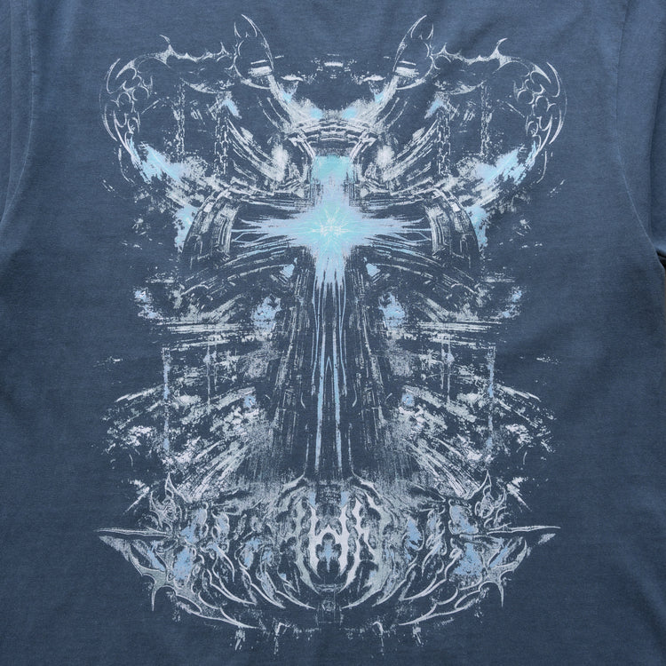 CYBER CROSS TEE VINTAGE BLUE