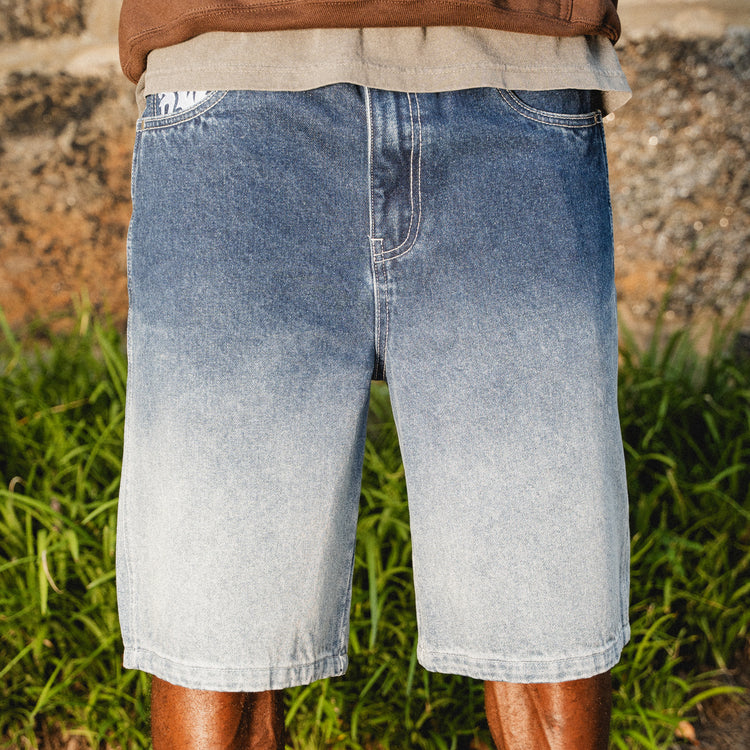 8W FADE BAGGY JORTS BLUE