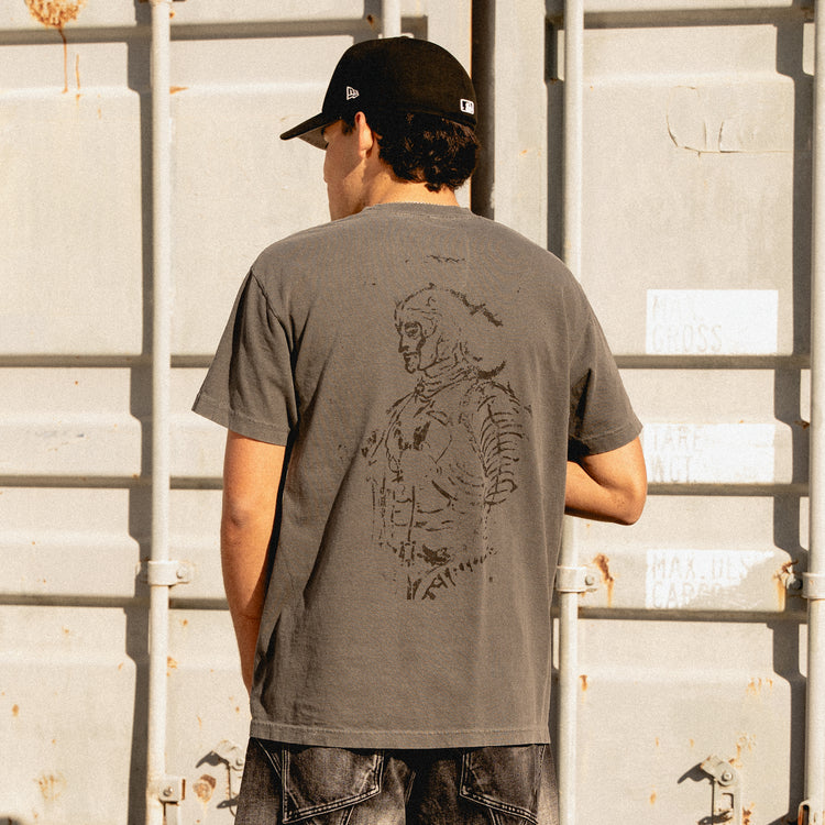 SKELETON KNIGHT TEE VINTAGE BLACK