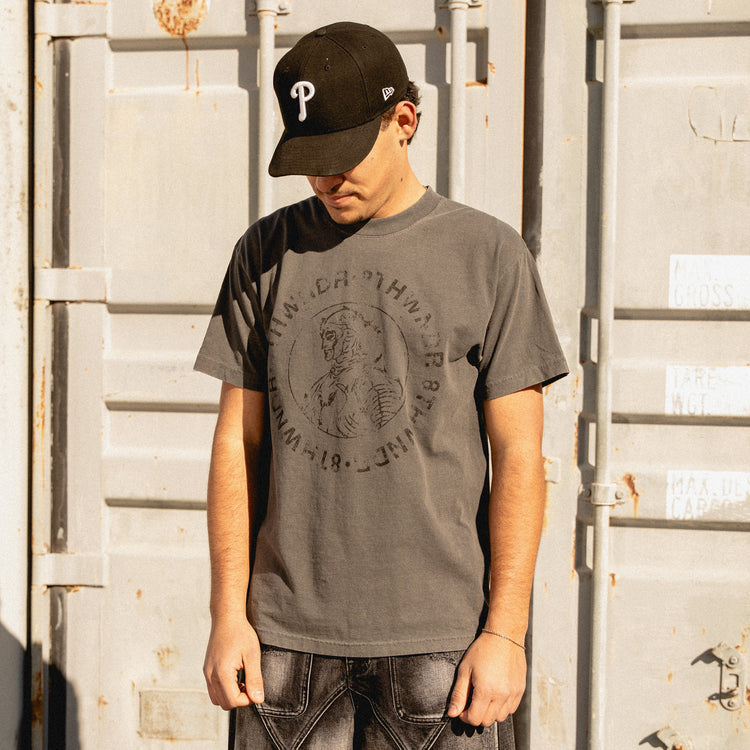 SKELETON KNIGHT TEE VINTAGE BLACK