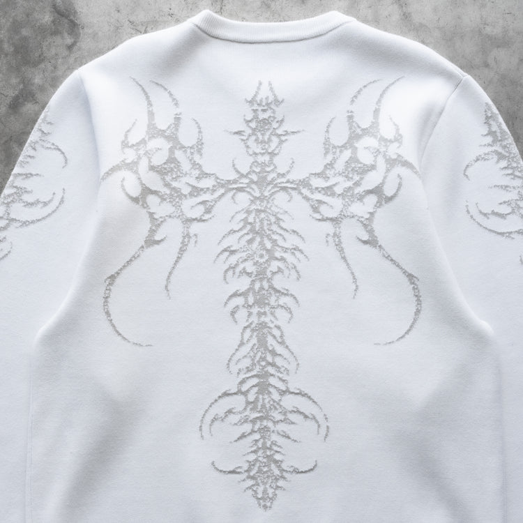 TRIBAL KNITTED SWEATER WHITE
