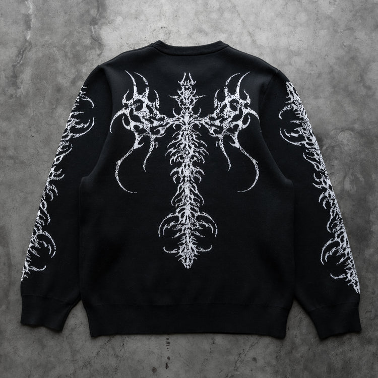 TRIBAL KNITTED SWEATER BLACK