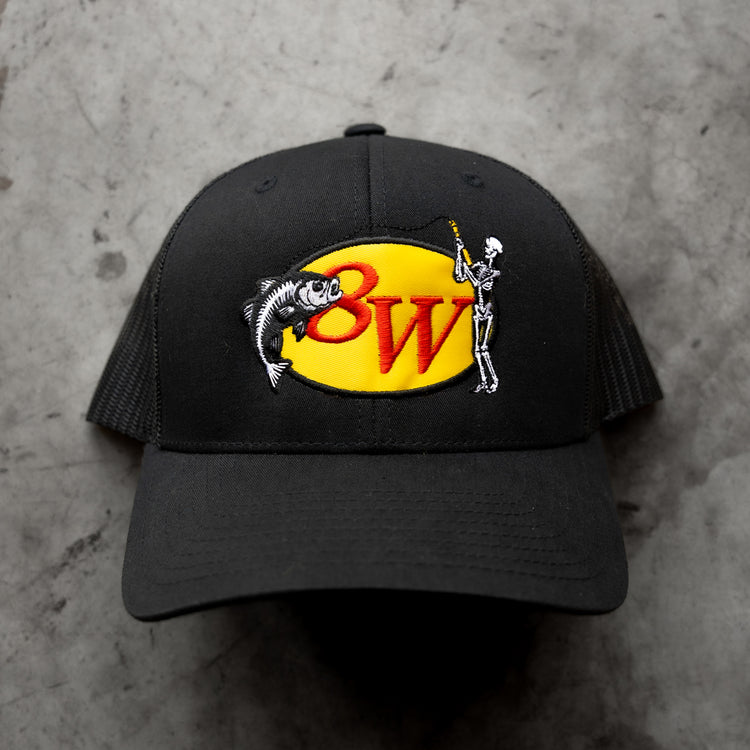 8W BLACK FISHING TRUCKER HAT