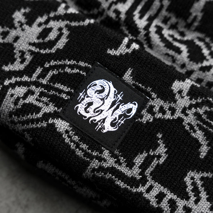 BARBED WIRE BEANIE BLACK