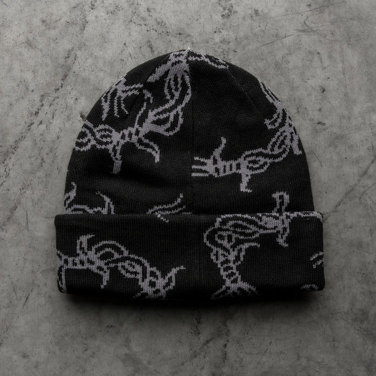 BARBED WIRE BEANIE BLACK