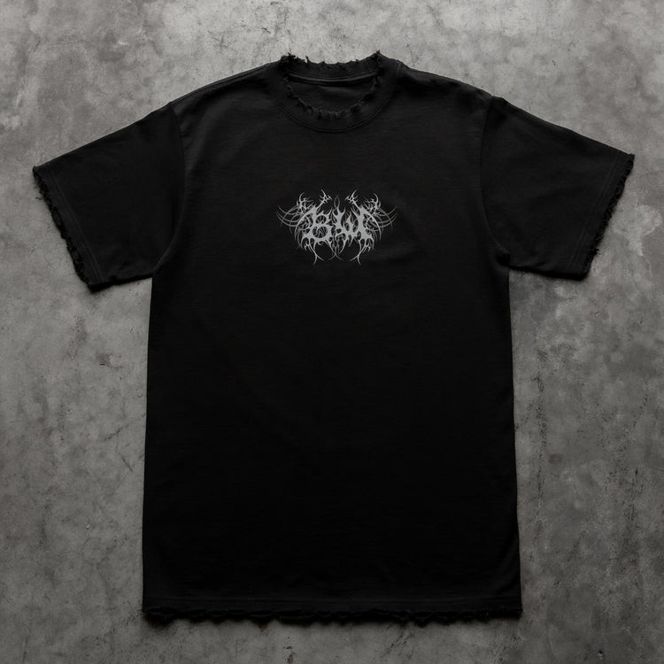 TRIBAL 8W DISTRESSED TEE BLACK