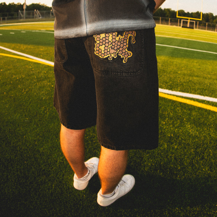 8W BEE BAGGY JORTS BLACK