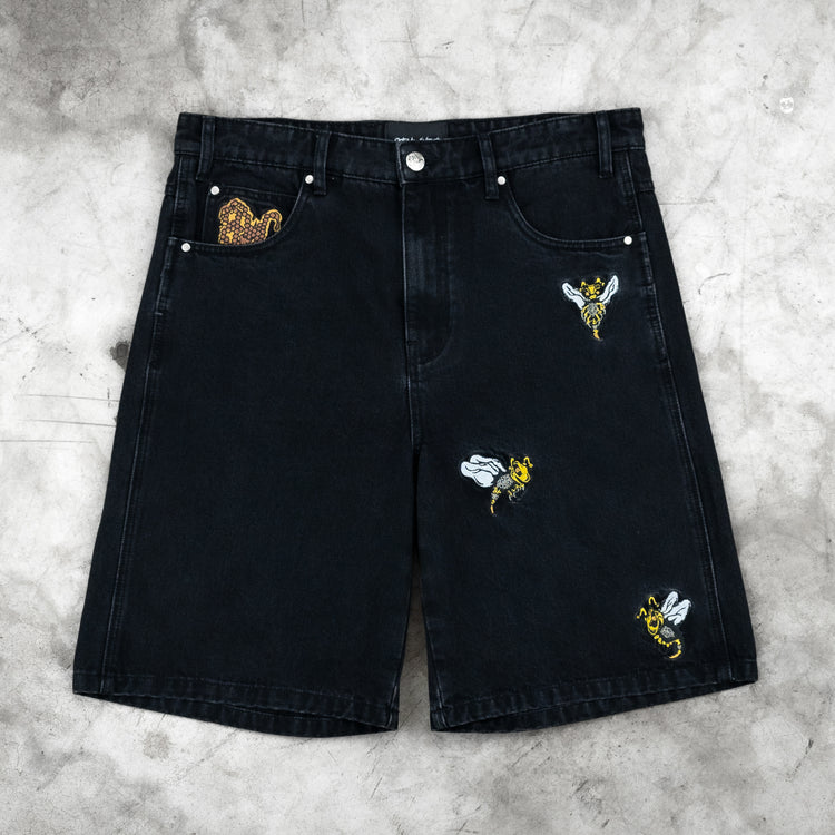 8W BEE BAGGY JORTS BLACK