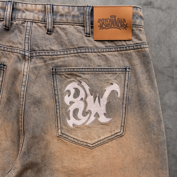8W MUD WASH BAGGY JEANS