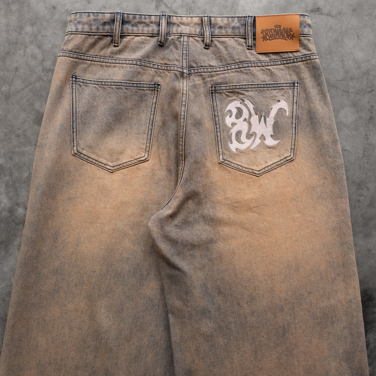 8W MUD WASH BAGGY JEANS