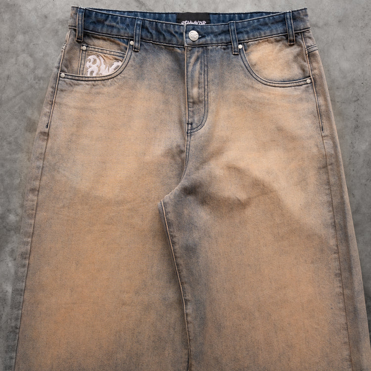 8W MUD WASH BAGGY JEANS