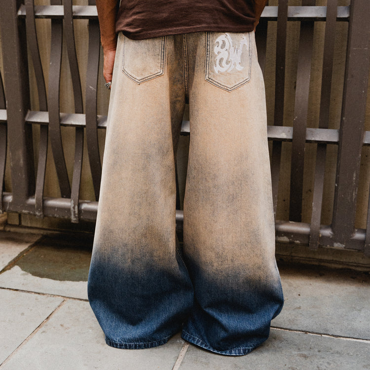 8W MUD WASH BAGGY JEANS