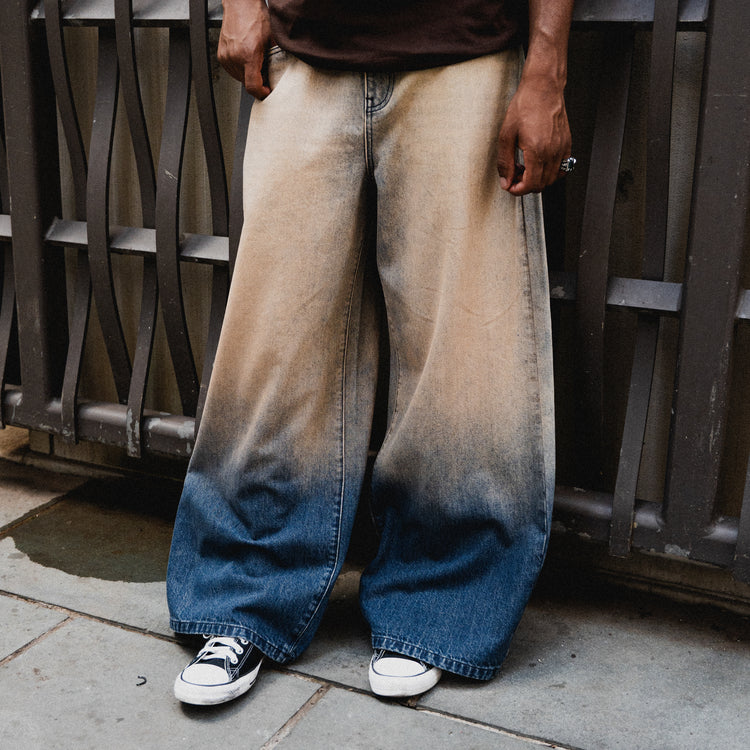 8W MUD WASH BAGGY JEANS