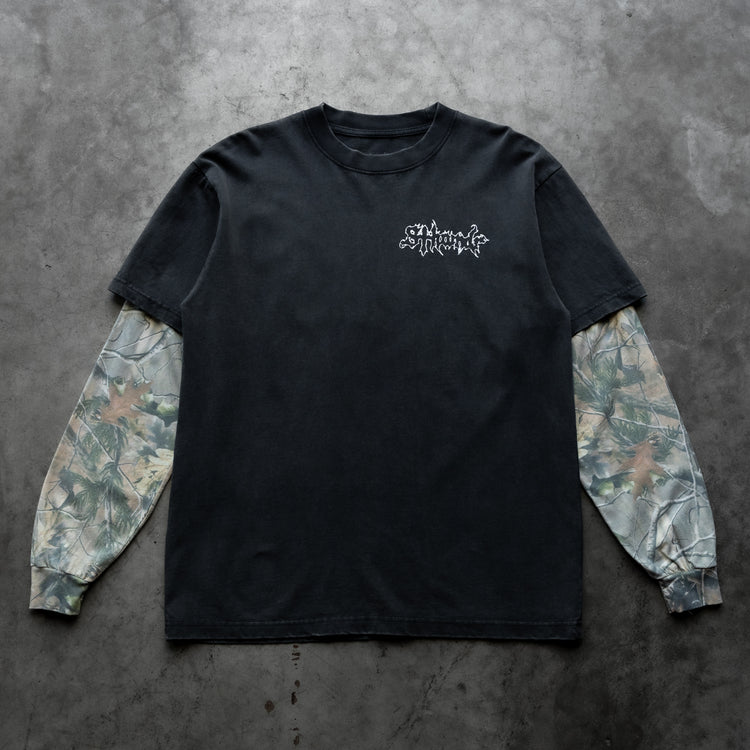 CROSS LOGO TWOFER LONGSLEEVE BLACK/CAMO