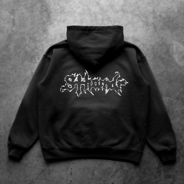 CROSS LOGO HOODIE BLACK PAINT