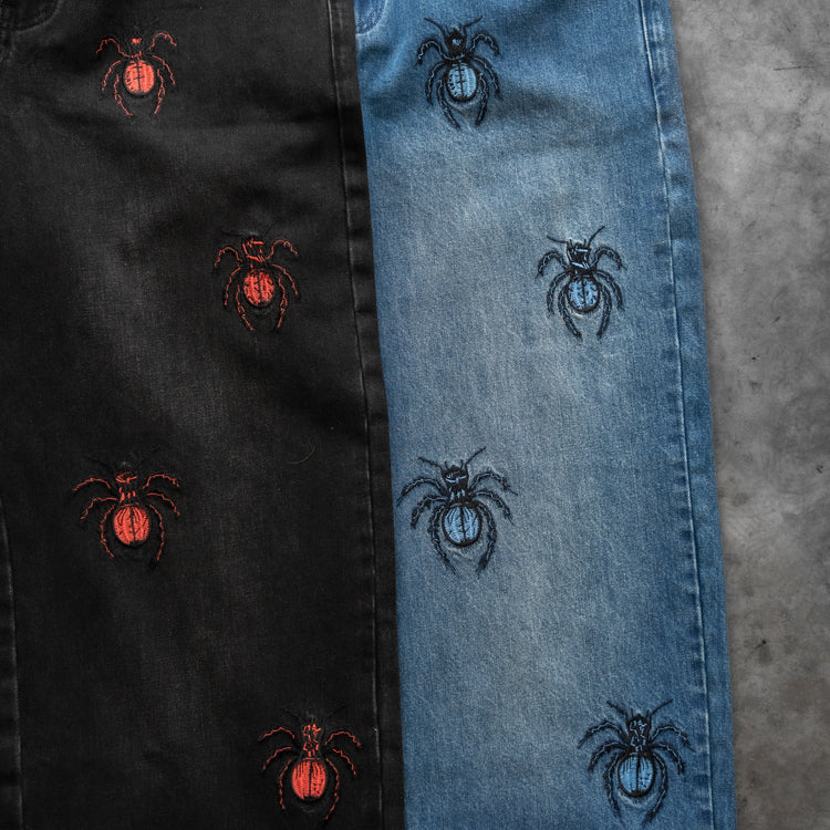 8W SPIDER BAGGY JEANS BLUE