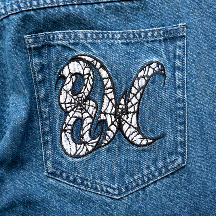 8W SPIDER BAGGY JEANS BLUE