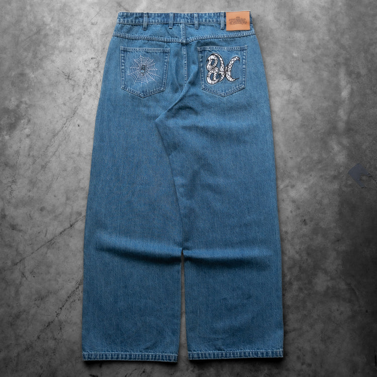 8W SPIDER BAGGY JEANS BLUE