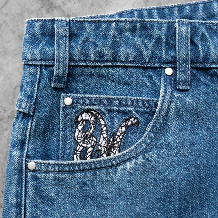 8W SPIDER BAGGY JEANS BLUE