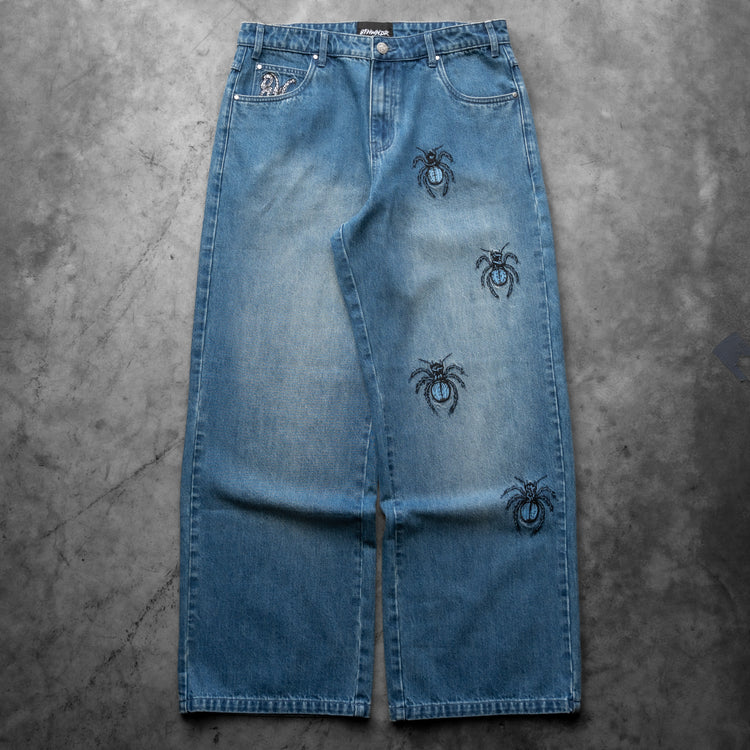 8W SPIDER BAGGY JEANS BLUE