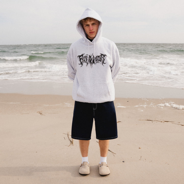 PLAGUE LOGO HOODIE ASH