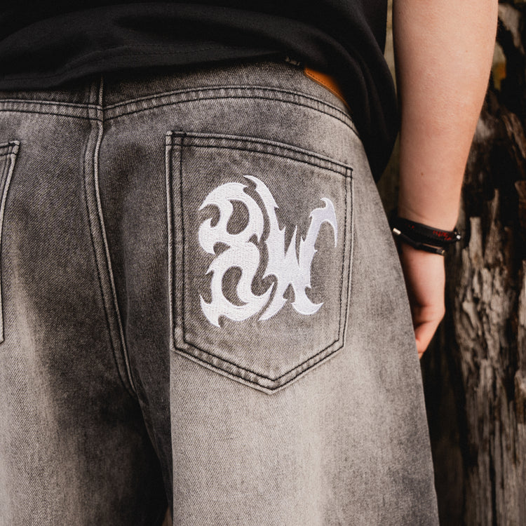 8W GREYSCALE BAGGY JEANS