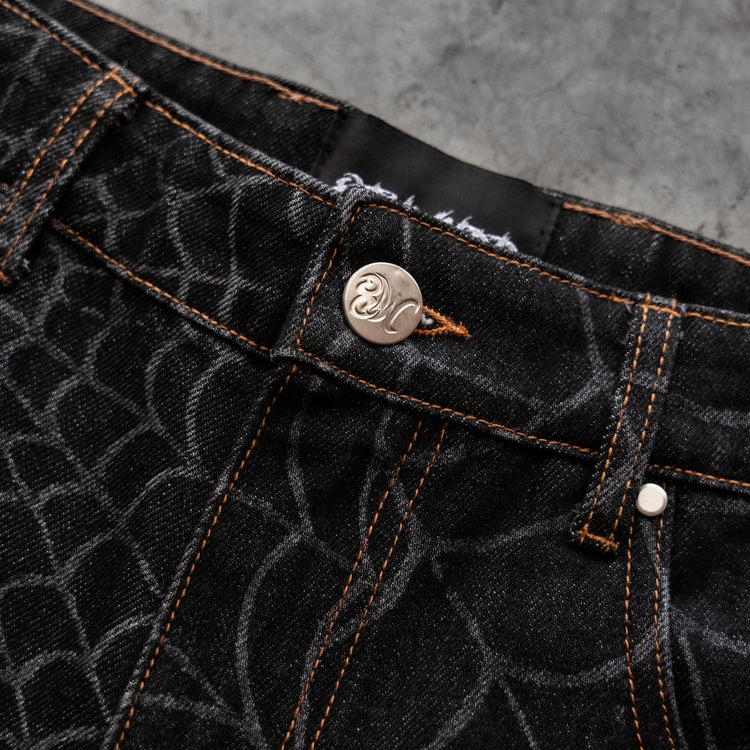 8W WEB BAGGY JORTS BLACK