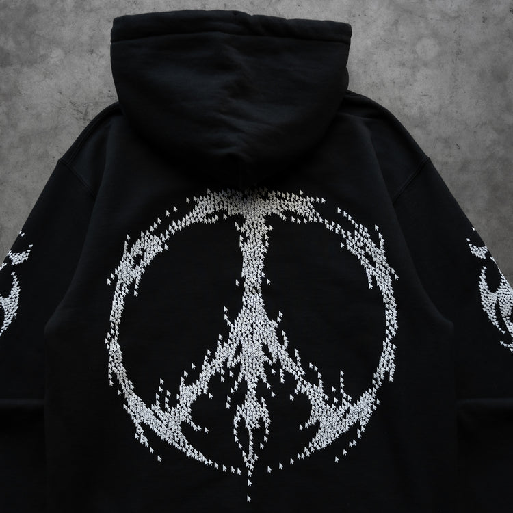 PEACE ZIP UP BLACK