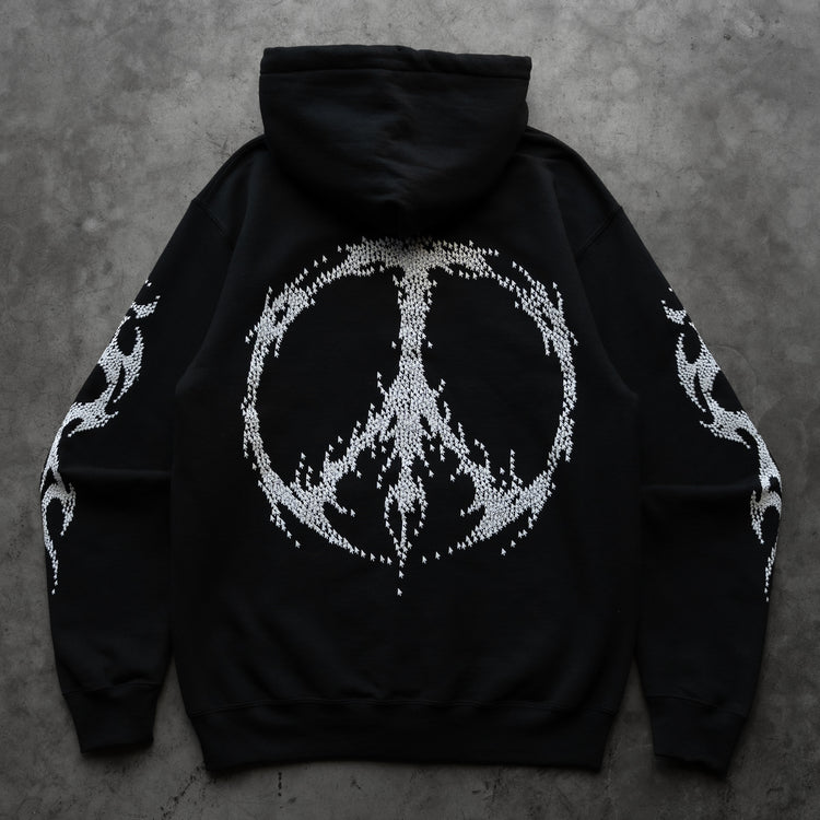 PEACE ZIP UP BLACK