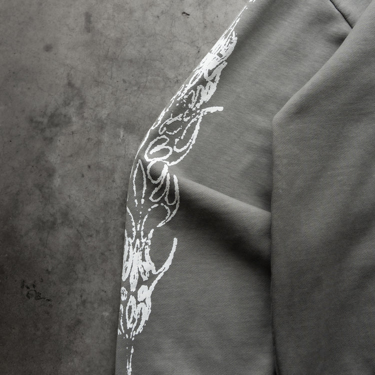 SCRIPT HOODIE WASHED GREY