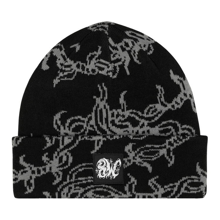 BARBED WIRE BEANIE BLACK