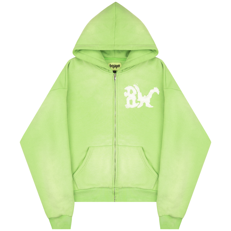 DISTRESSED 8W ZIP UP WASHED GREEN
