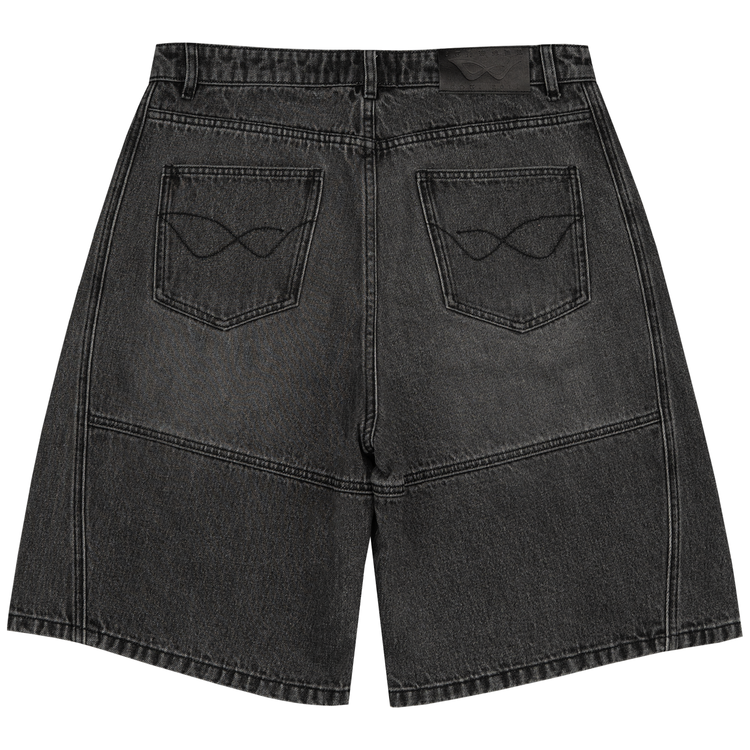 8W PANEL BAGGY JORTS BLACK — white background back