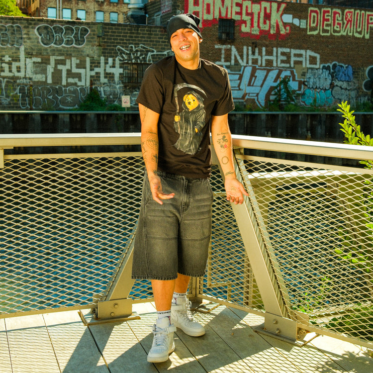 8W PANEL BAGGY JORTS BLACK — lookbook other angle