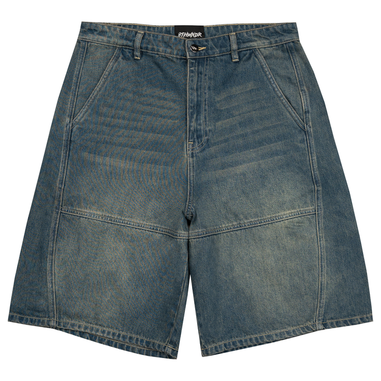 8W PANEL BAGGY JORTS BLUE — white background front