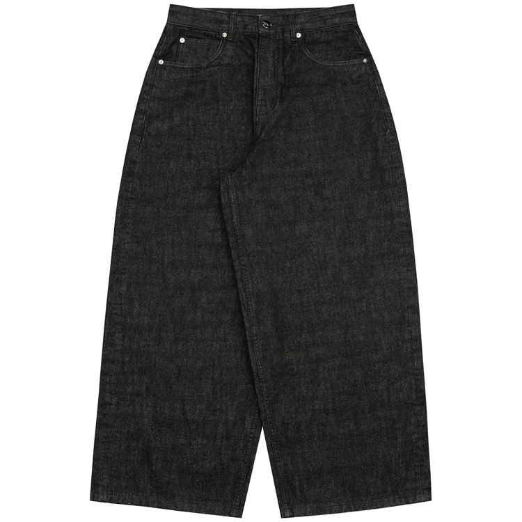 8W SELVEDGE BAGGY DENIM BLACK — white background front