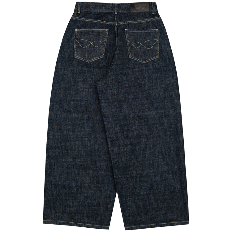 8W SELVEDGE BAGGY DENIM INDIGO — white background back
