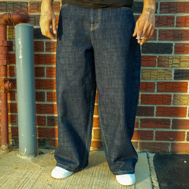 8W SELVEDGE BAGGY DENIM INDIGO — lookbook front