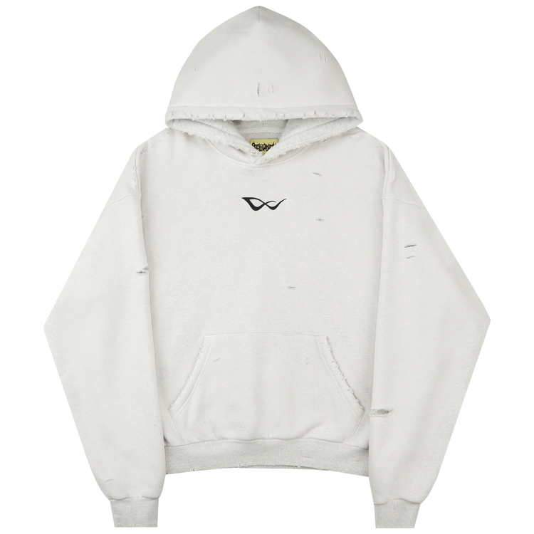 8W ATHLETICS DISTRESSED HOODIE ASH