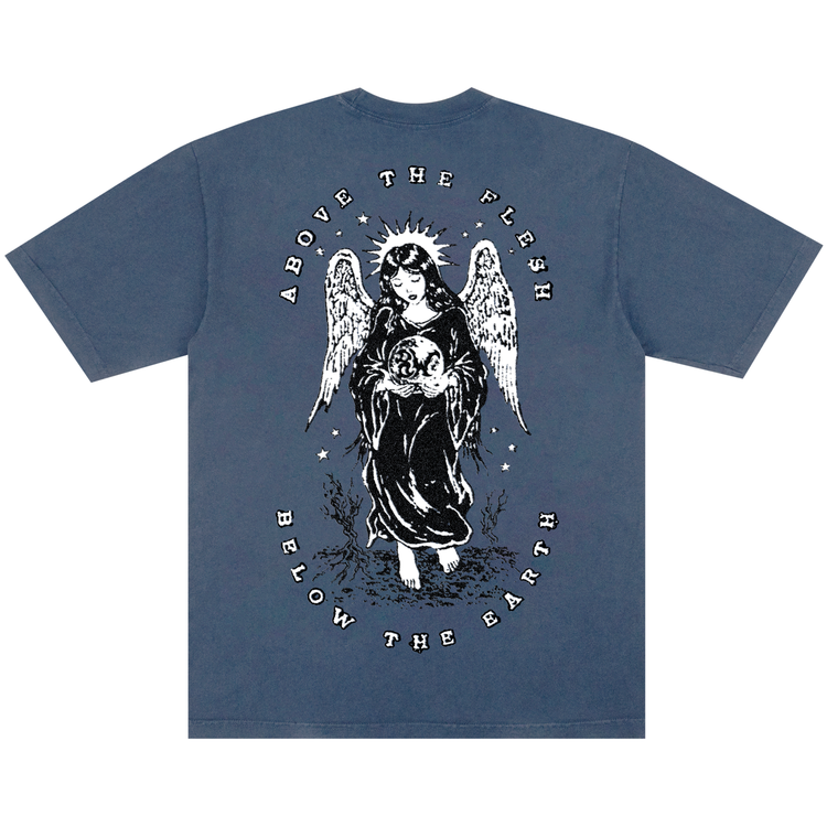 BELOW THE EARTH TEE WASHED DENIM