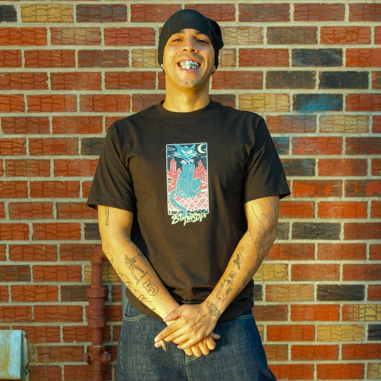 CAT TEE BLACK — lookbook front