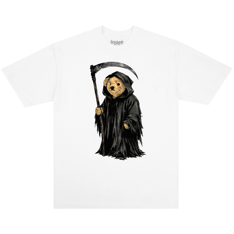 REAPER BEAR TEE WHITE — white background front