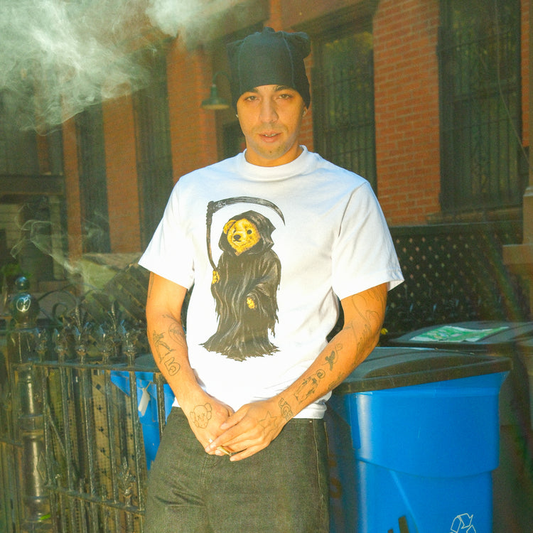 REAPER BEAR TEE WHITE — lookbook front